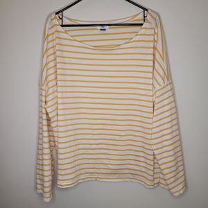 Old Navy Striped Boat Neck Oversized Tee Sz XXL NWOT